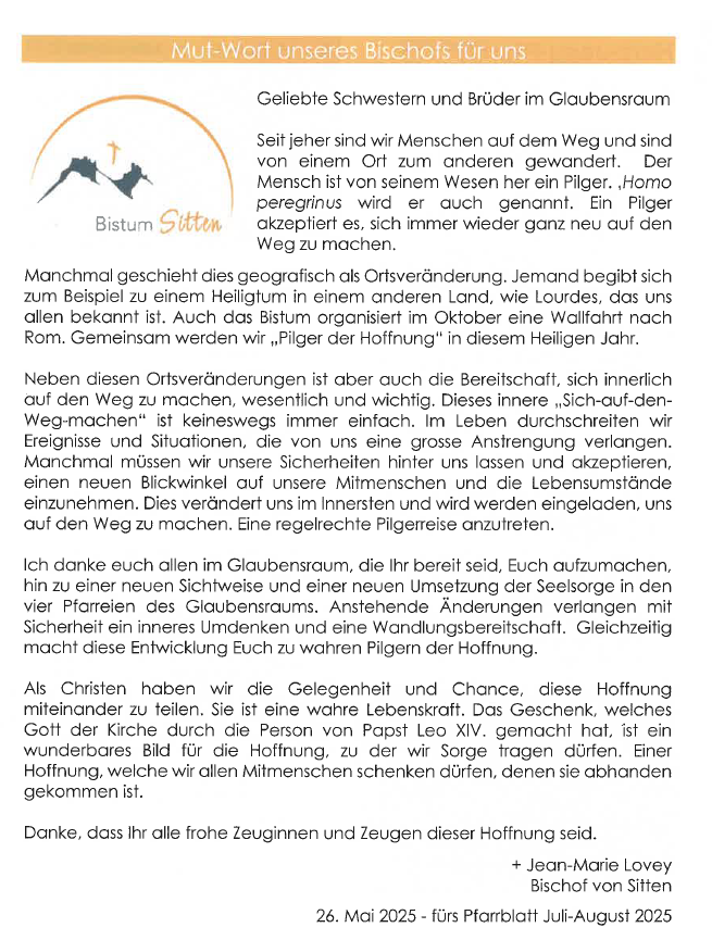 202507 Wort vom Bischof